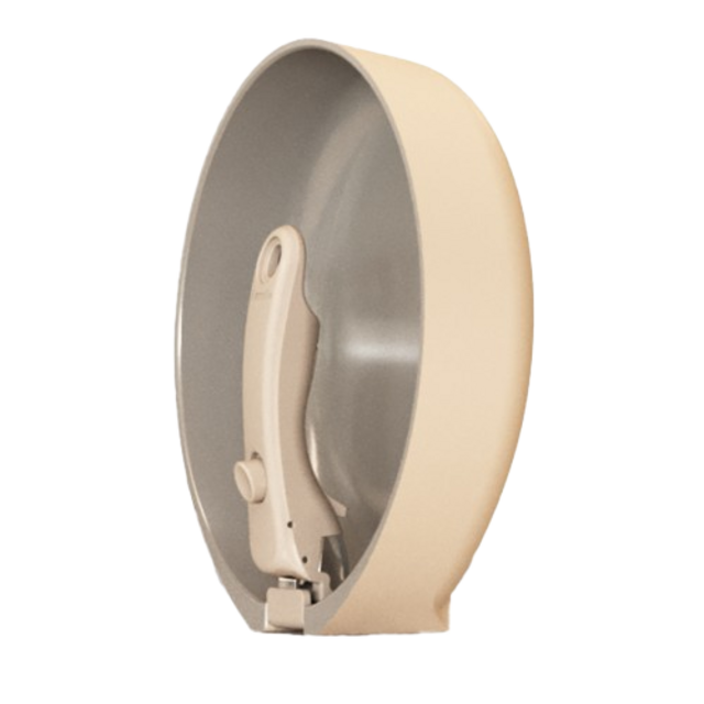 Azmile Versatile Pan 26cm Polished Stainless Steel Cooking Pot with Lid (Cream White)